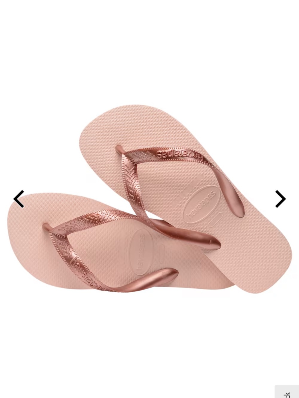Havaianas Top Tiras Ballet Rose Flip Flops with Metallic Straps